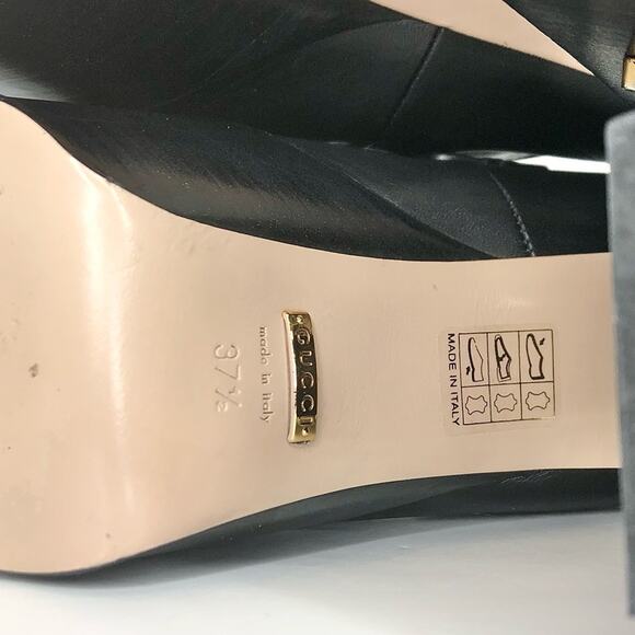 Gucci Vegas Malaga Kid Pearl Studded Platform Horsebit Detail Moc Shoes 37.5 - Picture 7 of 8